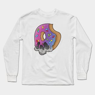 Donut Skull Morph With Sprinkles Long Sleeve T-Shirt